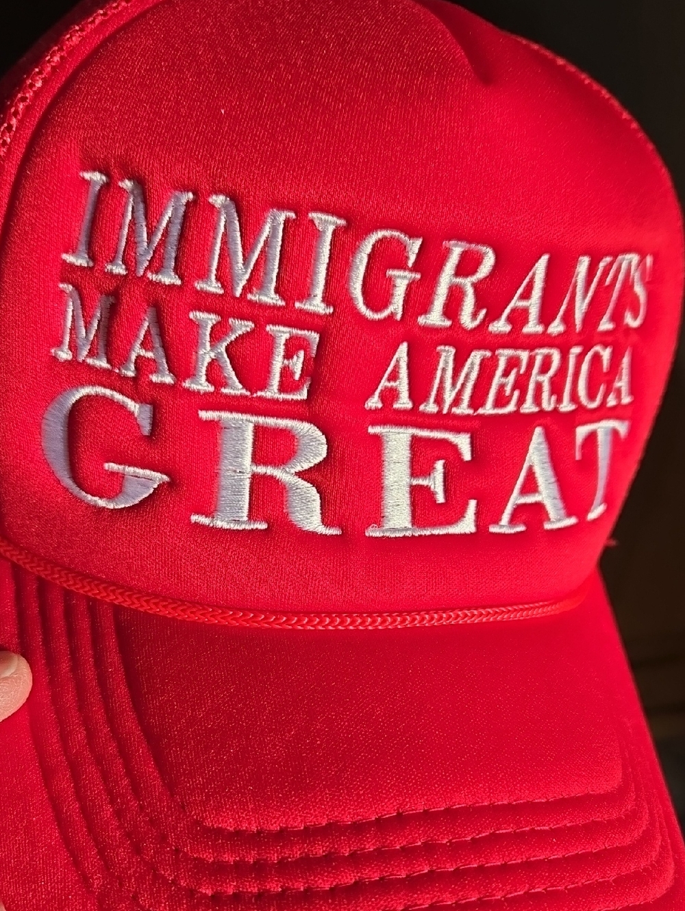 Immigrants Make America Great Red Trucker Snapback New (BIN 007)